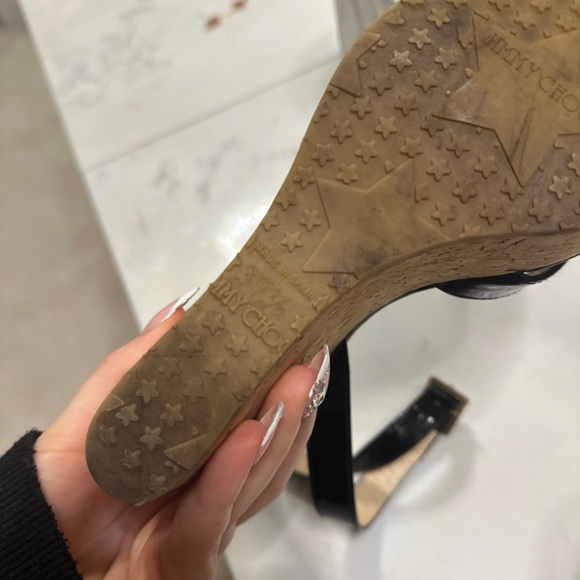 authentic jimmy choo cork wedges heels 37.5 - Picture 4 of 4